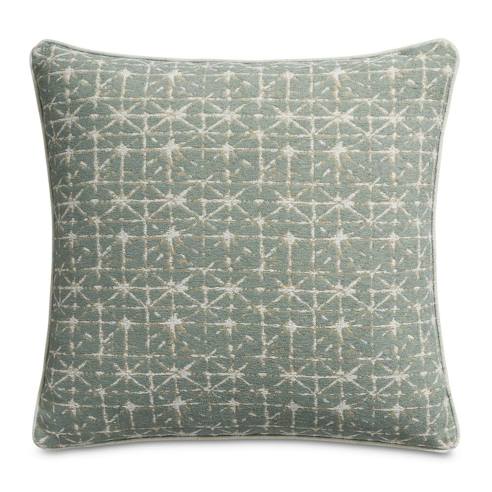 Michael Amini Renue Foster Fennel Pillow Set of 2 Square Cushions 100% Polyester Durable Fabric Soft Filling Decorative Accent for Living Room Couch Bed Lounge