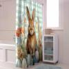 ALAGEO Easter Shower Curtain Bunny Eggs Flowers Shower Curtains for Bathroom Decor Green Plaid Spring Plants Bath Curtains Sets for Spring Easter Bathroom Decor Fabric Waterproof Extra Long 72" X 78" view 3
