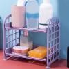 Desktop Storage Rack - Cosmetic Stationery Storage Holder - 2Tier Multifunctional Plastic Foldable Strong Load Bearing Desk Shelf Organizer - for Cosmetics Bathroom Kitchen view 2