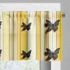 Ambesonne Butterfly Window Valance Pack of 2, Summer Tone Lines Wingy Animals with Faded Effect Print Country Vibe, Rod Pocket Curtain Valances Kitchen Bedroom, 54" X 12",Yellow Reseda Green Beige view 3