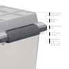 Curver Set of 2 Medium Latch PRO 29QT Heavy Duty, Water Resistant Plastic Organization and Storage Box with Extra Capacity Latching Lid, Transparent Grey view 4