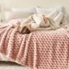 NEWCOSPLAY Super Soft Twin Blanket Pink Premium Silky Flannel Fleece 3D Clouds Stylish Jacquard Lightweight Bed Blanket All Season Use 350GSM (Pink, Twin(60"x80")) view 3