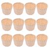DEARMAMY 12pcs Woven Wood Storage Basket Rattan Baskets for Storage Lid Rustic Home Organizer view 1