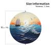 6Pcs Drink Coasters for Drinks Tabletop Protection, Ocean Waves Sailboat Leather Coaster for Kinds of Cups, Absorbent Cup Coaster for Coffee Table Home Decor 4" Cup Mat Pad view 2