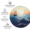 6Pcs Drink Coasters for Drinks Tabletop Protection, Ocean Waves Sailboat Leather Coaster for Kinds of Cups, Absorbent Cup Coaster for Coffee Table Home Decor 4" Cup Mat Pad view 3