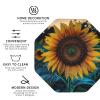 6Pcs Drink Coasters for Drinks Tabletop Protection, The Most Beautiful Sunflower Leather Coaster for Kinds of Cups, Absorbent Cup Coaster for Coffee Table Home Decor 4" Cup Mat Pad view 3