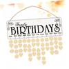 Wooden Birthday Calendar Reminder Family Board with Black Wood Xmas view 1