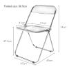 BIWKONI Modern Transparent Acrylic Folding Chair Metal Frame with Backrest Stackable Dining Chair for Office, Indoor, Outdoor,Pink view 2
