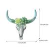 WYYHAA Cow Skull Wall Decor, Creative Succulents/Flower Rose 3D Resin White Ox Head, Animal Figurines Crafts Sculpture, Home Garden Decorations,A view 2