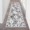 HEBE Hallway Runner Rug 2'x6' Washable Vintage Distressed Area Rugs Non Slip Laundry Rug Runner Boho Floor Carpet Runners for Hallways Entryway Laundry Room Kitchen Bathroom view 1