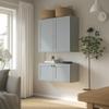 CozyHommie Solid Wood Wall-Mounted Medicine Cabinet, Kitchen Wall - Cabinet, Bathroom Cabinet Wall Mounted with Adjustable Shelves, 2 Doors Wall Calbinet (Grey, 24" W x 36" H x 12" D) view 2