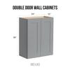 CozyHommie Solid Wood Wall-Mounted Medicine Cabinet, Kitchen Wall - Cabinet, Bathroom Cabinet Wall Mounted with Adjustable Shelves, 2 Doors Wall Calbinet (Grey, 24" W x 36" H x 12" D) view 3