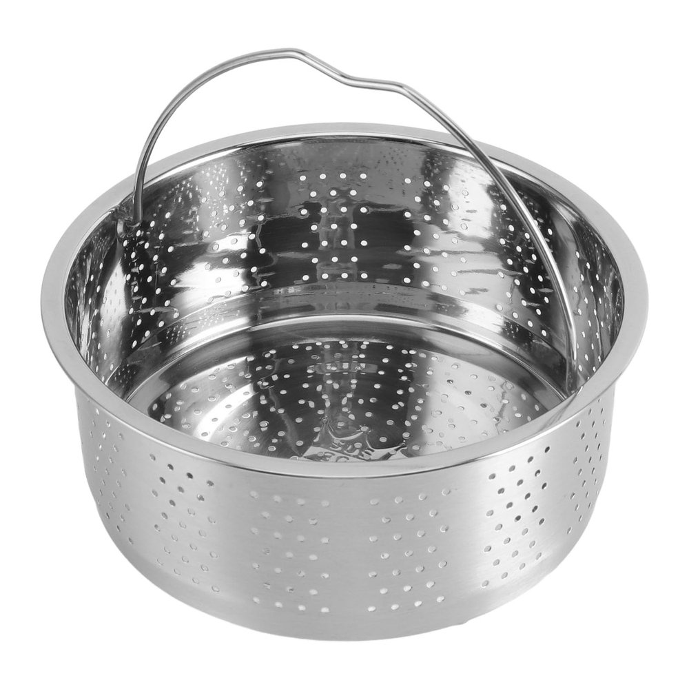 Fockety Stainless Steel Steamer Basket, Rice Cooker Insert Basket Rice Cooker Warmer Steam Basket with Handle, Removal Vegetable Steamer Basket Insert Steaming Rack for Food