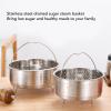 Fockety Stainless Steel Steamer Basket, Rice Cooker Insert Basket Rice Cooker Warmer Steam Basket with Handle, Removal Vegetable Steamer Basket Insert Steaming Rack for Food view 3