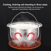 Fockety Stainless Steel Steamer Basket, Rice Cooker Insert Basket Rice Cooker Warmer Steam Basket with Handle, Removal Vegetable Steamer Basket Insert Steaming Rack for Food view 4