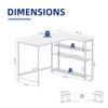 Pamray 43 Inch L Shaped Computer Desk with Reversible Side Storage Shelves, Small Corner Desk for Small Space Home Office,Writing Study Table PC Desk for Bedroom,White view 3