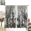 Abstract Floral Curtains,Retro Medieval Flower Print Window Treatments for Bedroom Living Room Kitchen Home Dcor Rustic Farmhouse Drapes 2 Panels Set,Total Size 55 x 63 Inch view 3