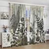 Abstract Floral Curtains,Retro Medieval Flower Print Window Treatments for Bedroom Living Room Kitchen Home Dcor Rustic Farmhouse Drapes 2 Panels Set,Total Size 55 x 63 Inch view 4