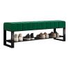 Entrance Bench with Shoe Storage, Narrow Shoe Rack Bench with Velvet Seat Cushion Metal Shoe Organizer for Living Room view 1