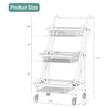 3 Tier Collapsible Rolling Carts with Wheels, Moving Easily Closet Organizer, Storage Shelves for Living Room, Kitchen, Bathroom, Bedroom and Office view 4