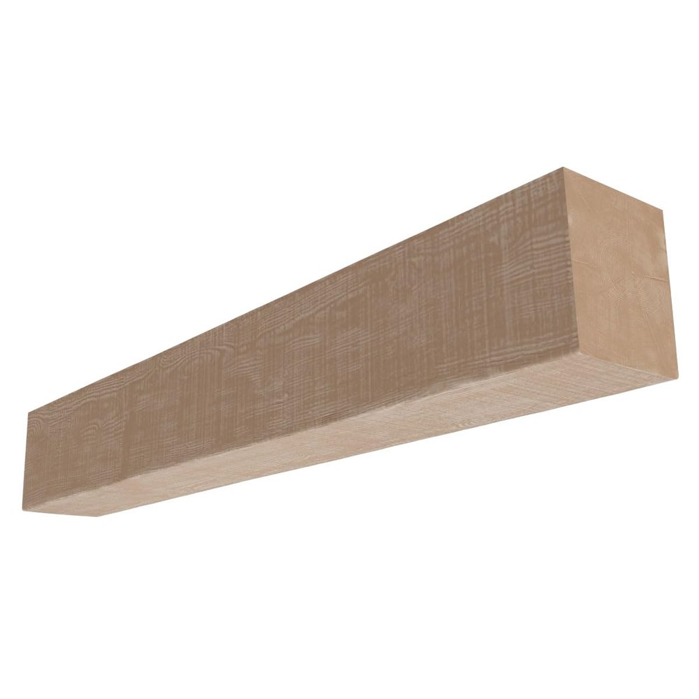 Ekena Millwork 8"H x 6"D x 66"W Rustic Sawn Heritage Timber Faux Wood Fireplace Mantel, Vanilla Chai