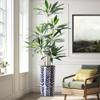 Artificial Tree in Modern Pattern Planter, Fake Dracaena Tree Silk Tree for Indoor and Outdoor Home Decoration - 66" Overall Tall (Plant Pot Plus Tree) view 1