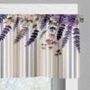 Ambesonne Lavenders Window Valance Pack of 2, Modern Vertical Stripes Back with Romance Farmhouse Floral and Leaves, Rod Pocket Curtain Valances Kitchen Bedroom, 42" X 18",Camel Lavender Beige view 4