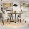 Amisco Joelle 48" Round Dining Table - Beige Wood/Black Metal view 2
