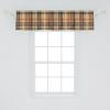 Ambesonne Autumn Plaid Window Valance Pack of 2, Fall Harvest Traditional Buffalo Tartan Lines Thanksgiving Art, Rod Pocket Curtain Valances Kitchen Bedroom, 54" X 12",Orange Tan Grey Teal view 2