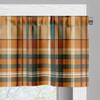 Ambesonne Autumn Plaid Window Valance Pack of 2, Fall Harvest Traditional Buffalo Tartan Lines Thanksgiving Art, Rod Pocket Curtain Valances Kitchen Bedroom, 54" X 12",Orange Tan Grey Teal view 3