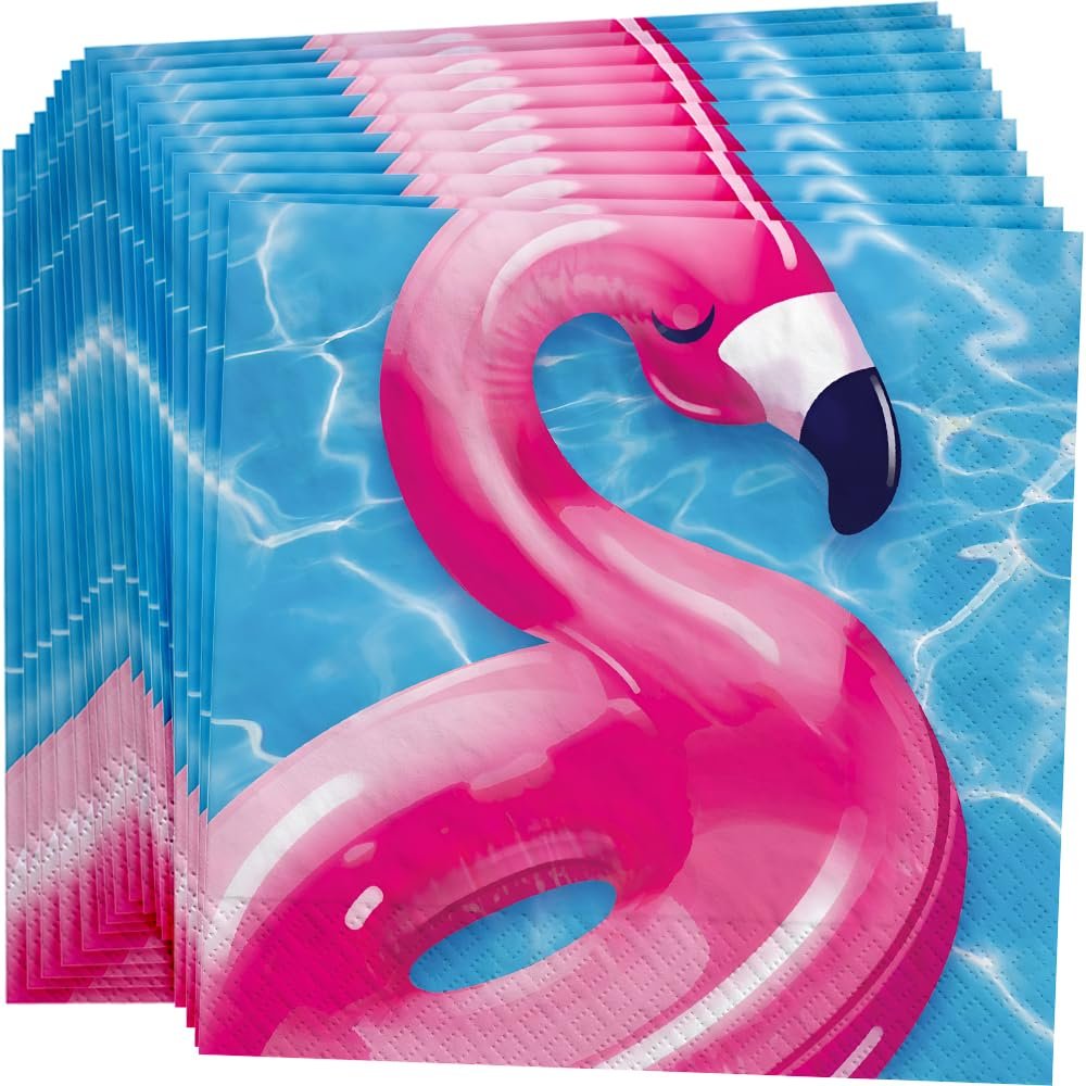 Vibrant Multicolor Paper Napkins - 5" x 5", Perfect for Summer Events & Parties, Throwback Summer, Pack of 40