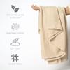 9Threads Queen Size Multipurpose Blanket, 100% Extra Long Staple Cotton, Soft & Breathable Herringbone Weave, Beige, Lightweight, Machine Washable, All-Season Throw Blanket for Bedroom & Travel view 4