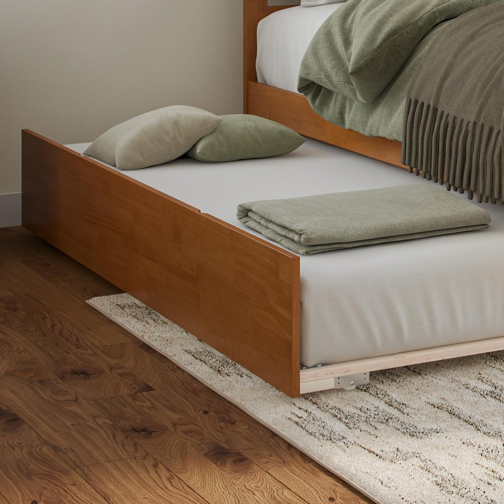 AFI Urban Twin XL Size Trundle Bed in Light Toffee
