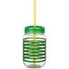 Bold Green Hot-Stamped Plastic Shamrock Foil Print Mason Cup w/Yellow Straw - 16 oz. 5.33" (1 Pc.) - Unique & Festive Drinkware - Perfect for Parties and Celebration view 1