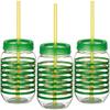Bold Green Hot-Stamped Plastic Shamrock Foil Print Mason Cup w/Yellow Straw - 16 oz. 5.33" (1 Pc.) - Unique & Festive Drinkware - Perfect for Parties and Celebration view 3
