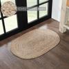 VHC Brands Jute Rug 24x36 w/Pad, Jute Area Rug, Accent Rug, Floor Decor, Braided, Natural Jute Collection, Oval 24x36, Natural view 4