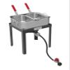 Gas One Double Fryer with 2 Baskets Propane Burners for Outdoor Cooking Heavy Duty 18Qt Aluminum Pot Outdoor Deep Fryer with Cast Iron Burner Propane Deep Fryer with Thermometer view 1