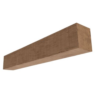 Ekena Millwork 8"H x 6"D x 84"W Rustic Sawn Heritage Timber Faux Wood Fireplace Mantel, Warm Caramel