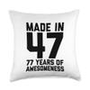 77th Birthday Shirt 77 Year Old Gift Men Women Grandad Throw Pillow view 1