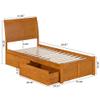 AFI Portland Twin XL Solid Wood Platform Bed with Footboard & Storage Drawers in Light Toffee view 2