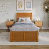 AFI Portland Twin XL Solid Wood Platform Bed with Footboard & Storage Drawers in Light Toffee view 3