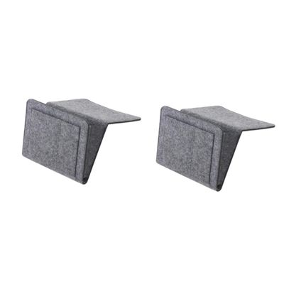 DEARMAMY 2pcs Felt Sofa Storage Hanging Bag Multifunctional Bedside Organizer for Sundries and Magazines for Dorm Rooms Bunk Beds and Spaces Grey