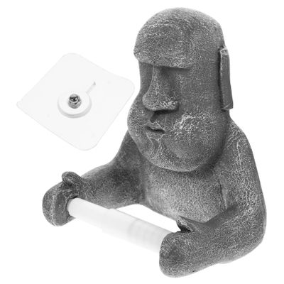 Moai Statue Paper Towel Holder Resin Kitchen Organizer Decor