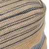 Foamma Pouf Ottoman Natural Blue, 16"x16"x16" - Square Ottoman Foot Rest for Living Room and Bedroom, Pouf Footstool with Handcrafted Wool Cover, Foot Rest for Couch, Boho Furniture for Home view 3