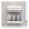 Dish Rack Drainer Dish Drying Rack, 304 Stainless Steel Wall Mounted Dish Drying Rack Kitchen Organizer Drain Holder Plate Storage Shelf Sink Drainer Cutlery Box for Kitchen Counter Space Sa view 3