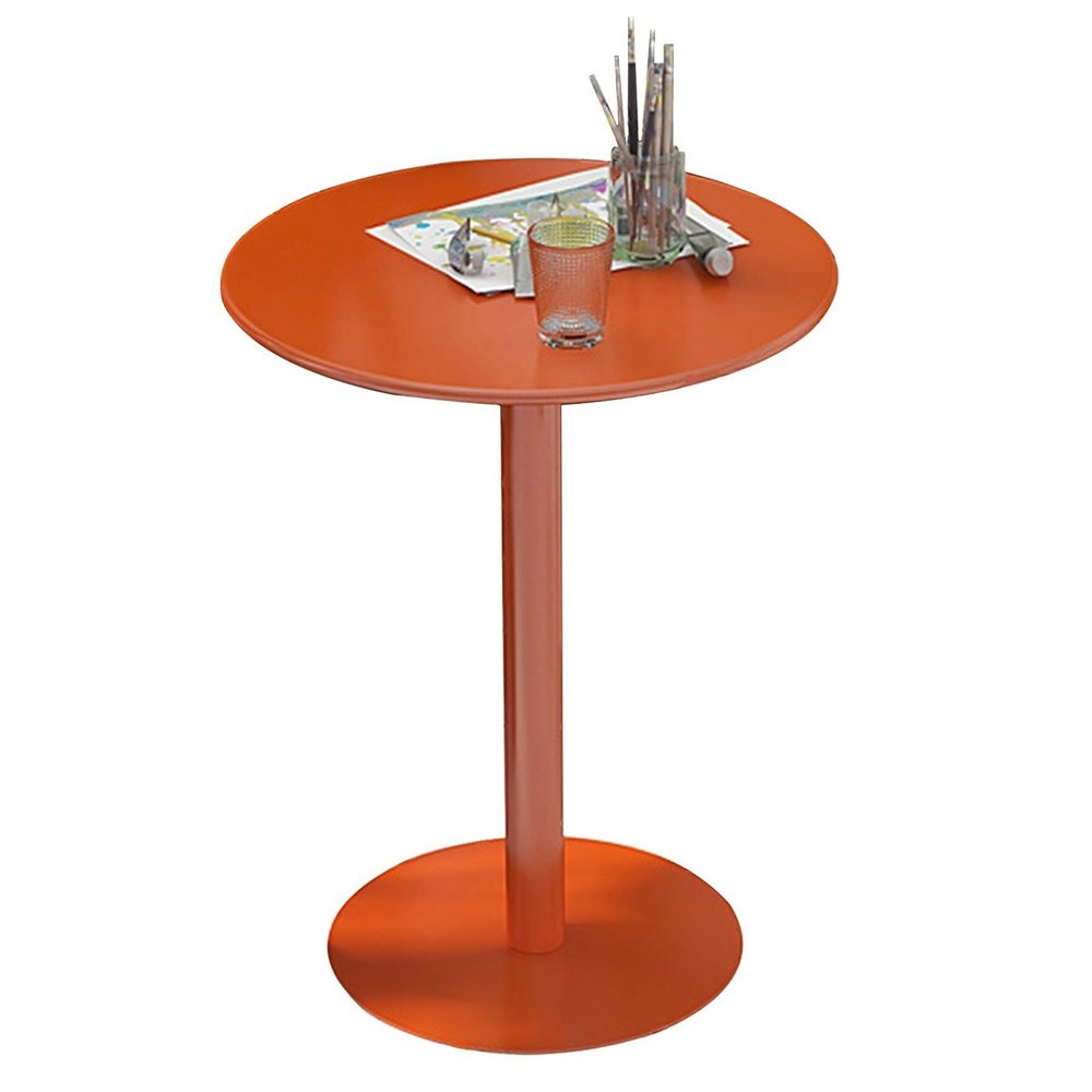 Modern Round Bar Table, Metal Top Cocktail Table Counter Pub Desk Coffee Tea Table with Stable Base, Easy Assembly - Orange (Size : 40x40x50cm)