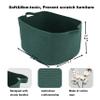 XUANGUO Large Rectangle Blankets Basket Living Room 22"x17"x12" Woven Cotton Rope Storage Basket for Nursery Toy Baskets for Kids and Dogs Wicker Laundry Baskets Bin for Clothes Towels dark green view 2