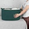 XUANGUO Large Rectangle Blankets Basket Living Room 22"x17"x12" Woven Cotton Rope Storage Basket for Nursery Toy Baskets for Kids and Dogs Wicker Laundry Baskets Bin for Clothes Towels dark green view 3