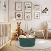 XUANGUO Large Rectangle Blankets Basket Living Room 22"x17"x12" Woven Cotton Rope Storage Basket for Nursery Toy Baskets for Kids and Dogs Wicker Laundry Baskets Bin for Clothes Towels dark green view 4