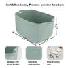 XUANGUO Large Rectangle Blankets Basket Living Room 22"x17"x12" Woven Cotton Rope Storage Baskets for Nursery Toy Baskets for Kids and Dogs Wicker Laundry Basket Bin for Clothes Towels green view 2